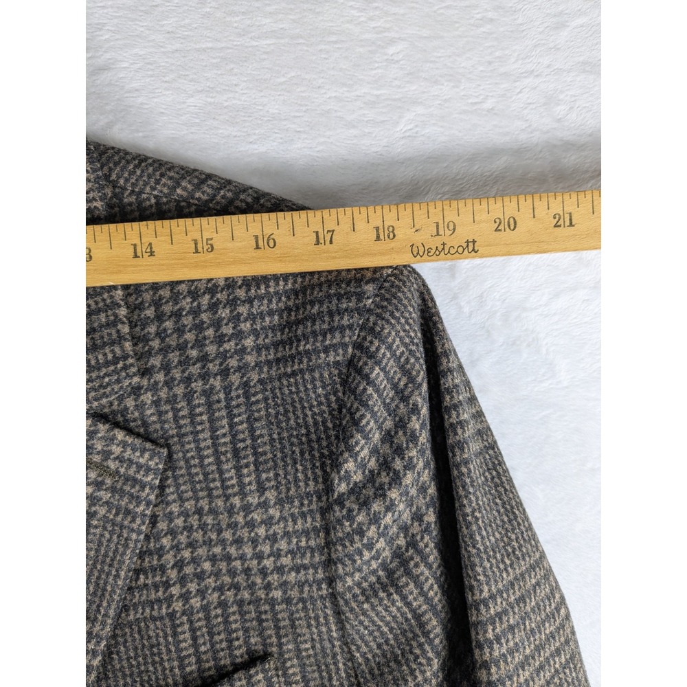 Banana Republic Tailored Fit‎ Blazer Sport Coat Brown Houndstooth Menswear 44L - Picture 10 of 14